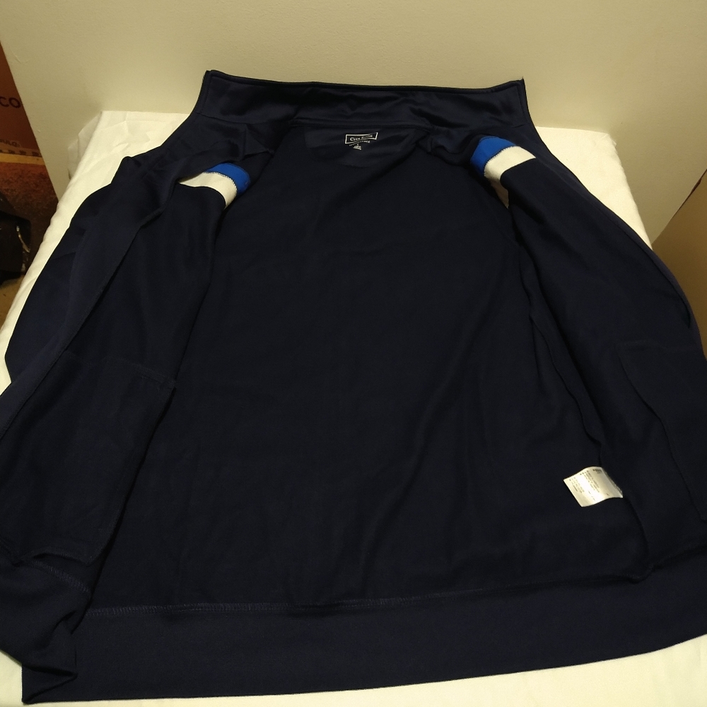Club Room Blue Crossbody Stripe Track Jacket - Picture 7 of 12